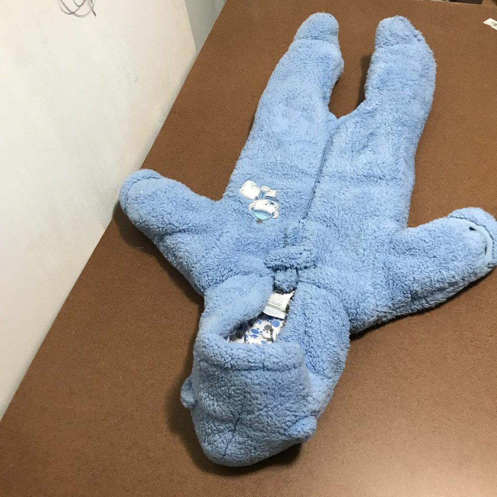 Duck Duck Goose Blue Fleece Footsie Onesie with Hood Snow Suit- Size 6-9M